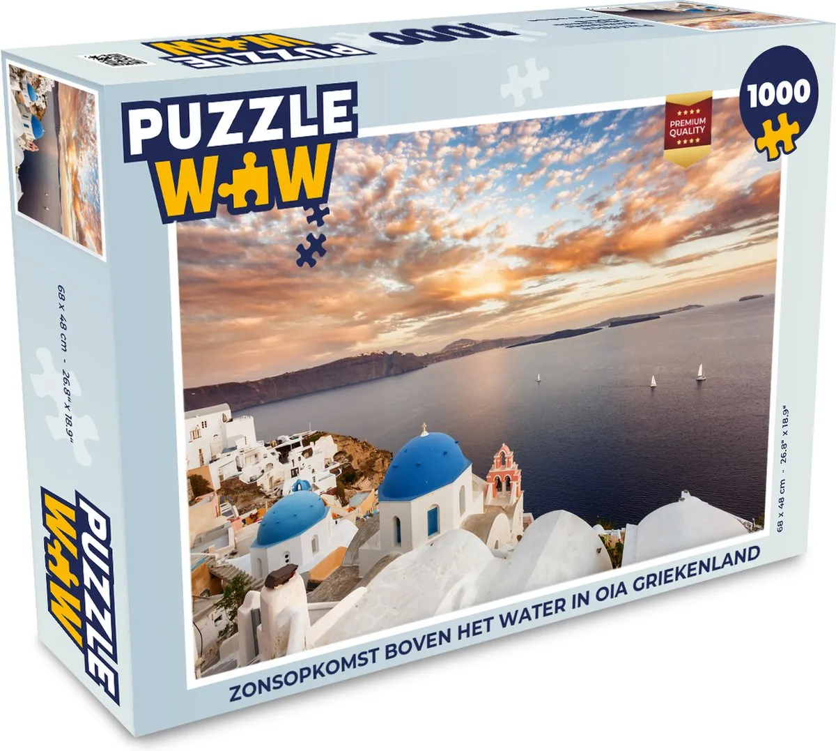 PuzzleWow Legpuzzel Zonsopkomst Oia Griekenland 1000 Stuks
