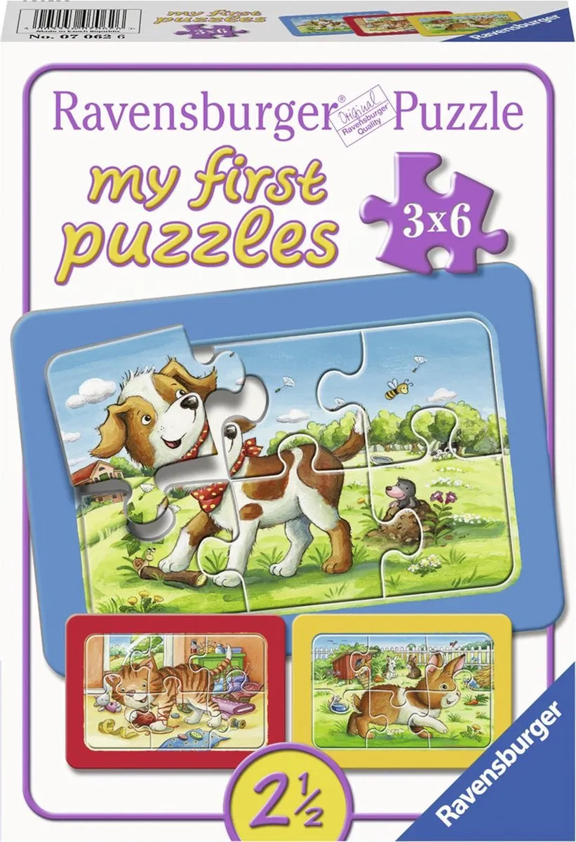 Ravensburger Mijn Dierenvriendjes My First Puzzels 3x6 Stuks