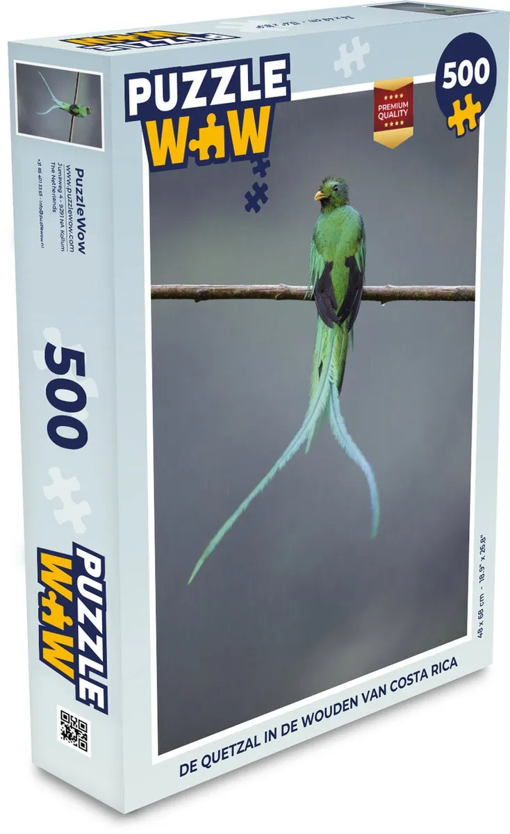 PuzzleWow Legpuzzel De quetzal in de wouden van Costa Rica 500 Stuks