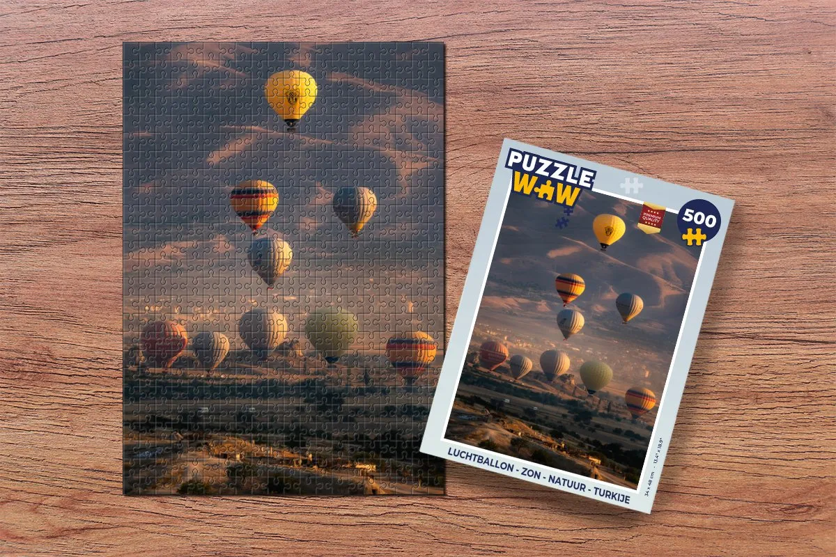 PuzzleWow Luchtballon Turkije Legpuzzel 500 Stuks - Multicolor