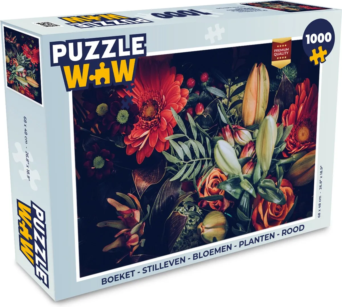 PuzzleWow Stilleven Bloemen Legpuzzel 1000 Stuks - Multicolor