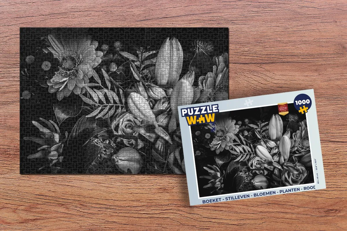 PuzzleWow Stilleven Bloemen Legpuzzel 1000 Stuks - Multicolor