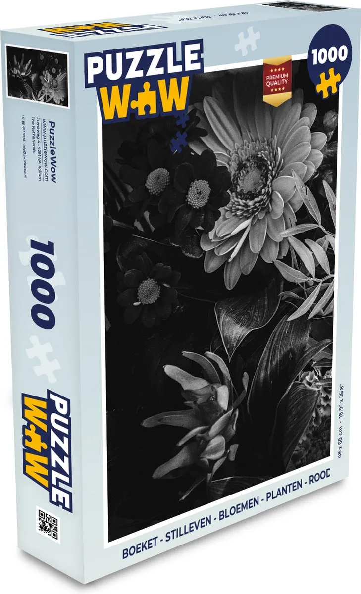 PuzzleWow Stilleven Bloemen Legpuzzel 1000 Stuks - Multicolor