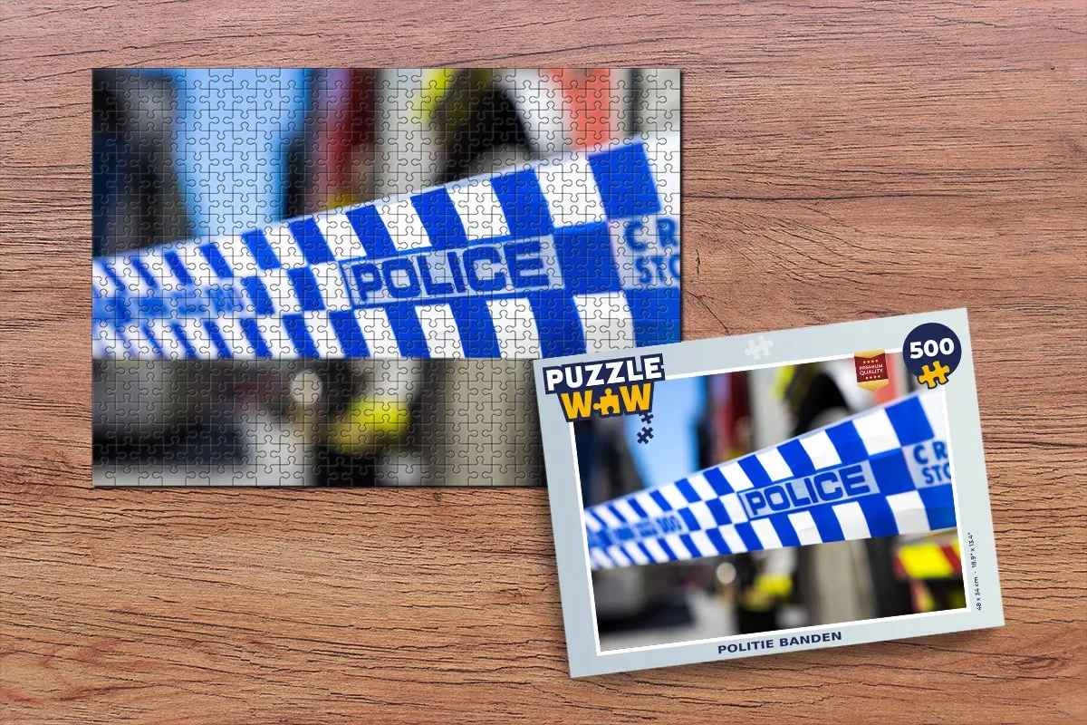 PuzzleWow Politie Banden Legpuzzel 500 Stuks - Multicolor