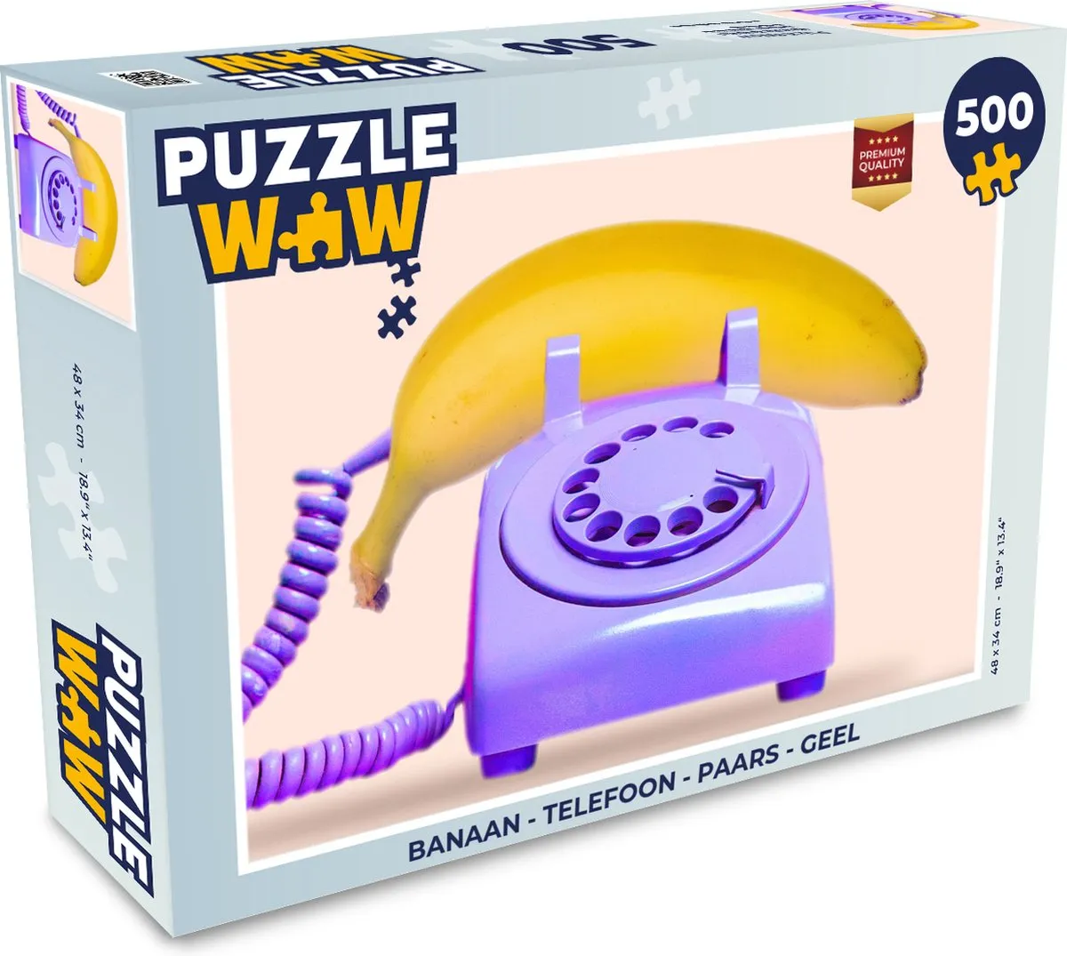 PuzzleWow Puzzel Banaan Telefoon - 500 Stuks - Multicolor