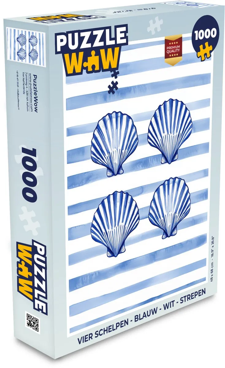 PuzzleWow Legpuzzel Schelpen Strepen 1000 Stuks