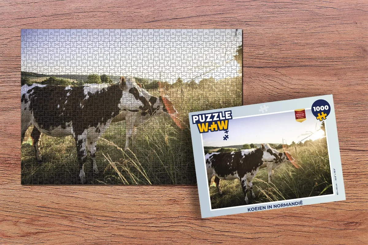 PuzzleWow Legpuzzel Koeien in Normandië 1000 Stuks - Multicolor