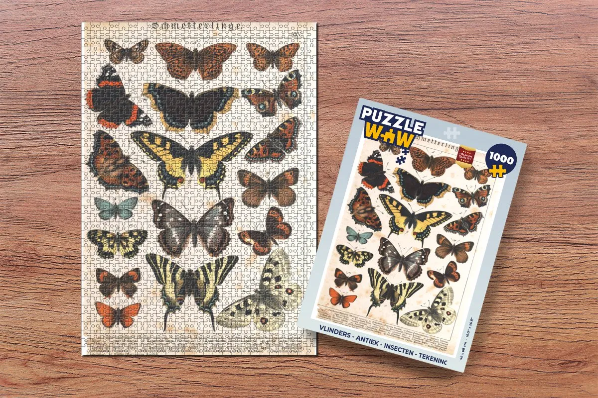 PuzzleWow Vlinders Legpuzzel 1000 Stuks - Multicolor