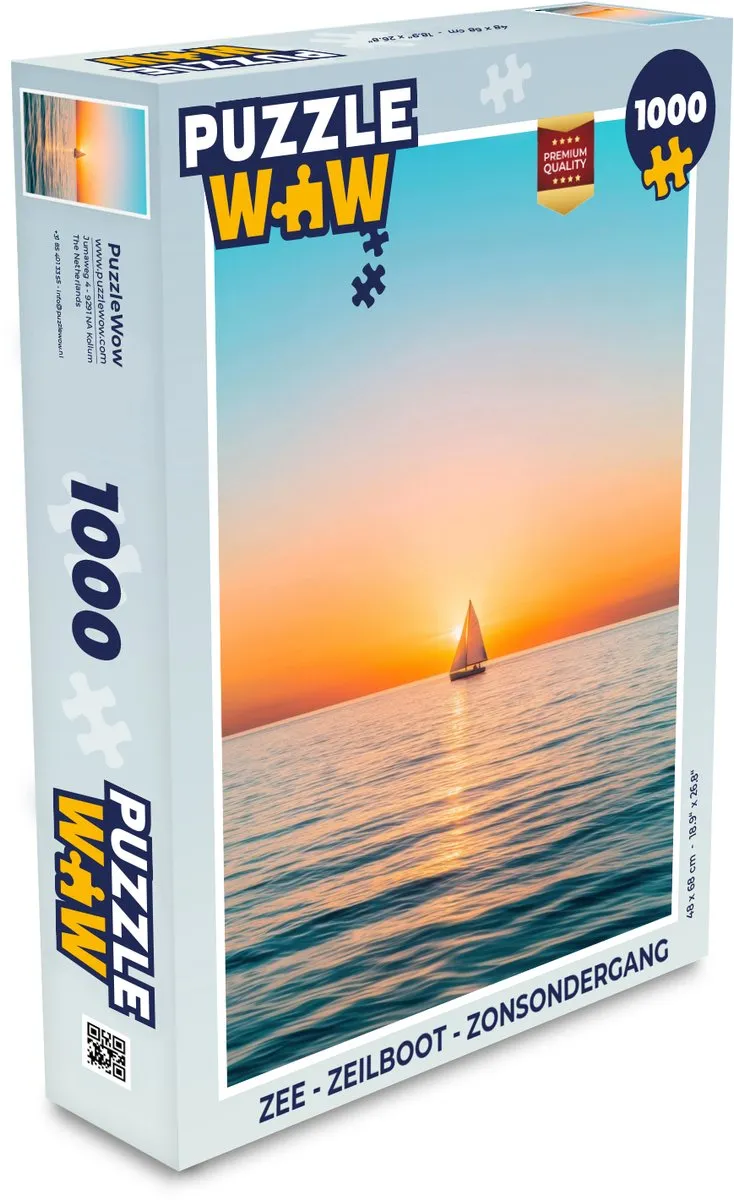 PuzzleWow Zee - Zeilboot Legpuzzel 1000 Stuks