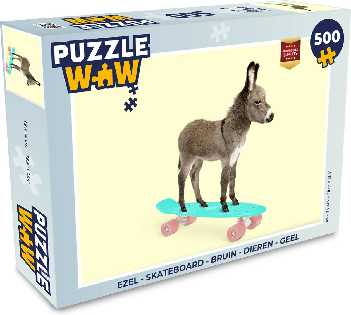 PuzzleWow Skateboard Legpuzzel 500 Stuks - Multicolor