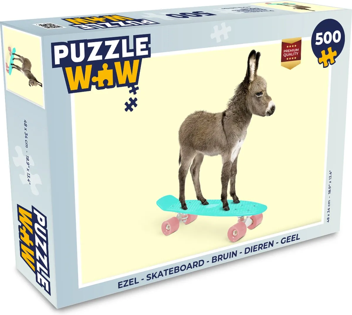 PuzzleWow Skateboard Legpuzzel 500 Stuks - Multicolor