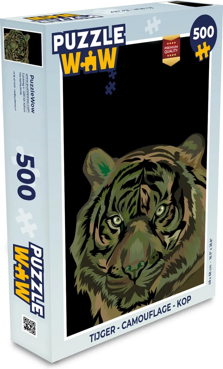 PuzzleWow Tijger Camouflage Legpuzzel 500 Stuks