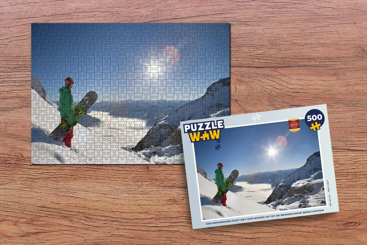 PuzzleWow Legpuzzel 500 Stuks - Snowboard Multicolor