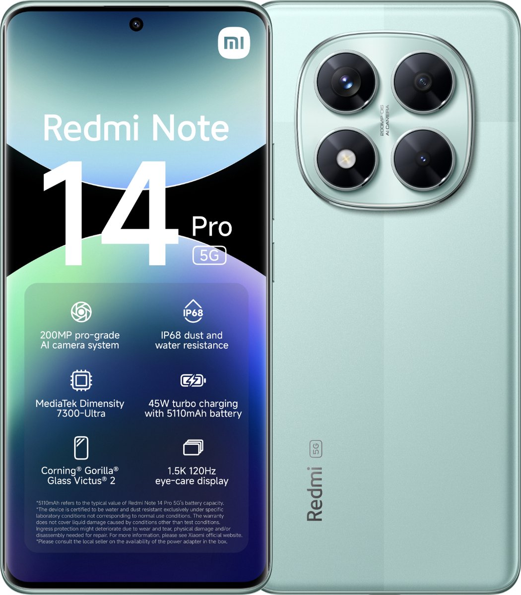 Xiaomi Redmi Note 14 Pro - 5G - 8GB/256GB - Coral Groen