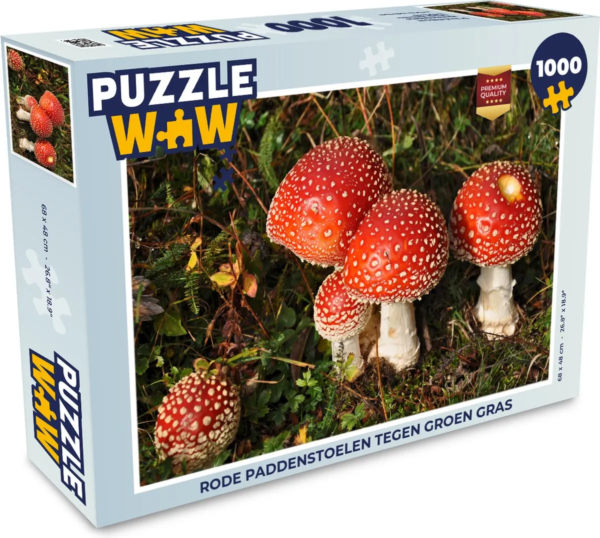 PuzzleWow Legpuzzel Rode paddenstoelen 1000 Stuks