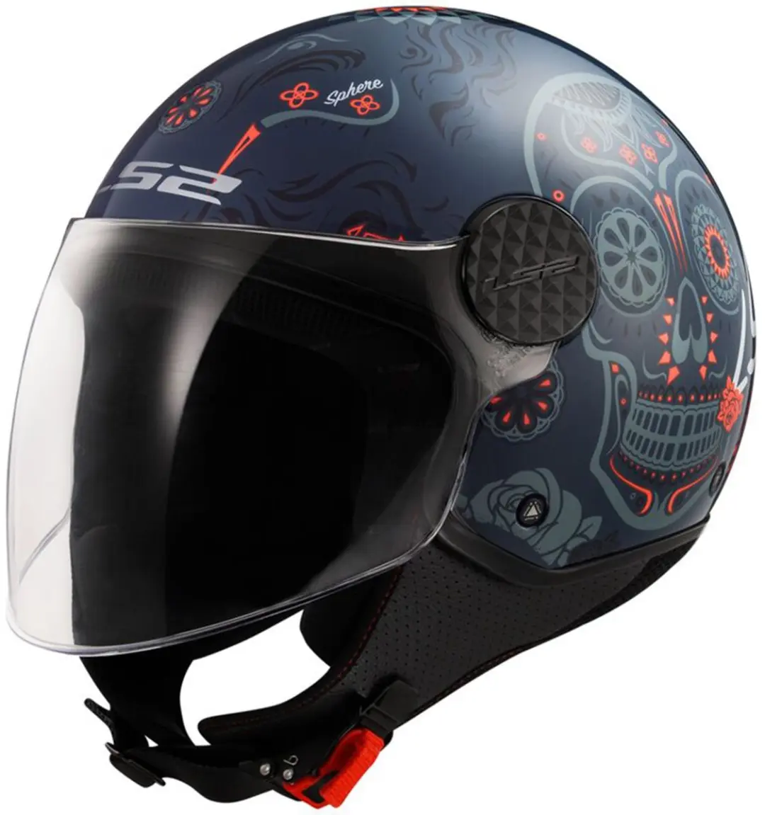 LS2 OF558 Sphere Lux II Maxca Kobalt Oranje Jethelm