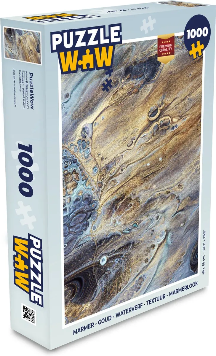 PuzzleWow Marmerlook Legpuzzel 1000 Stuks - Multicolor