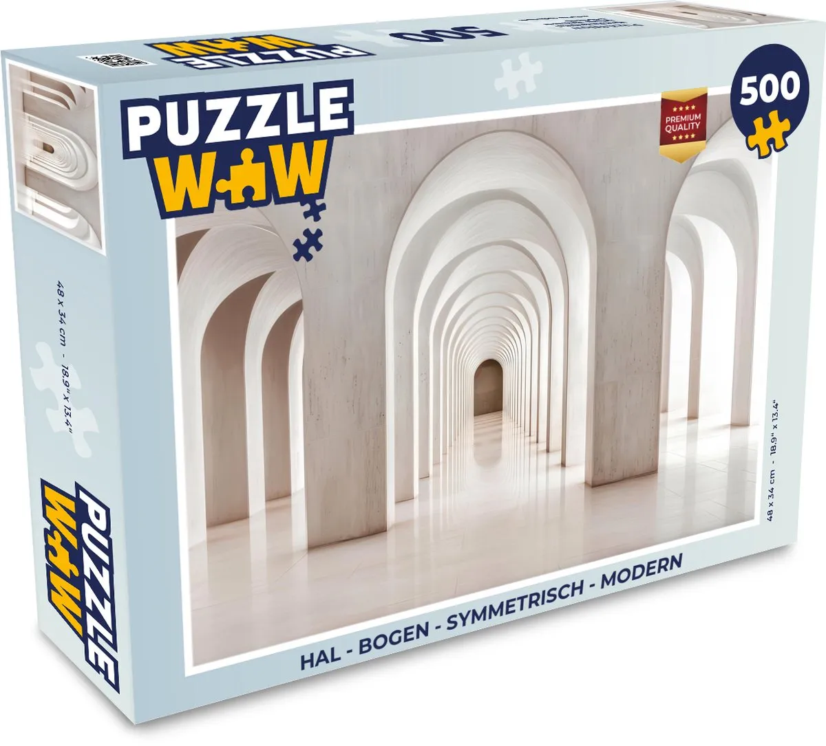 PuzzleWow Hal Bogen Symmetrisch Legpuzzel 500 Stuks