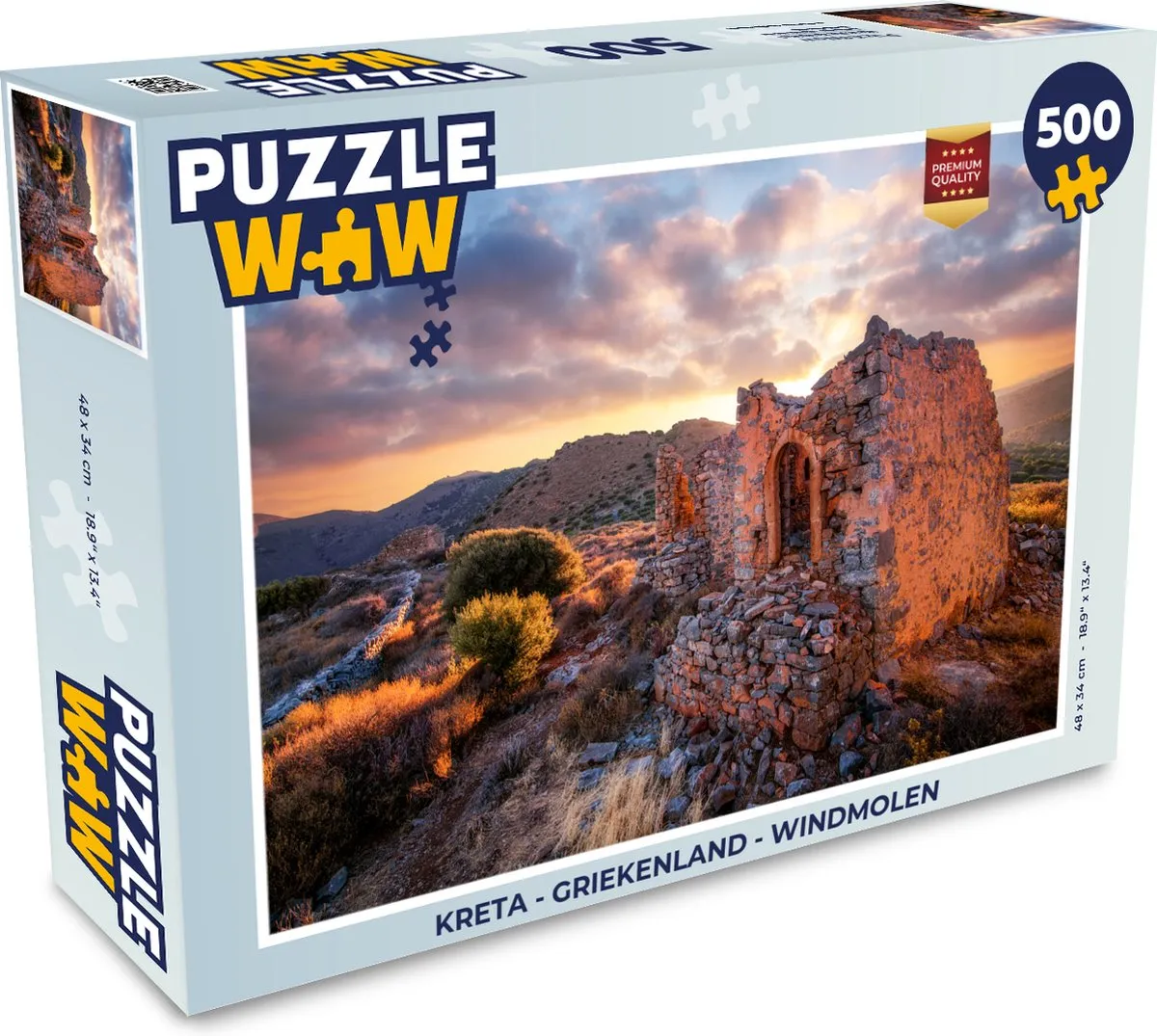 PuzzleWow Kreta Windmolen Legpuzzel 500 Stuks
