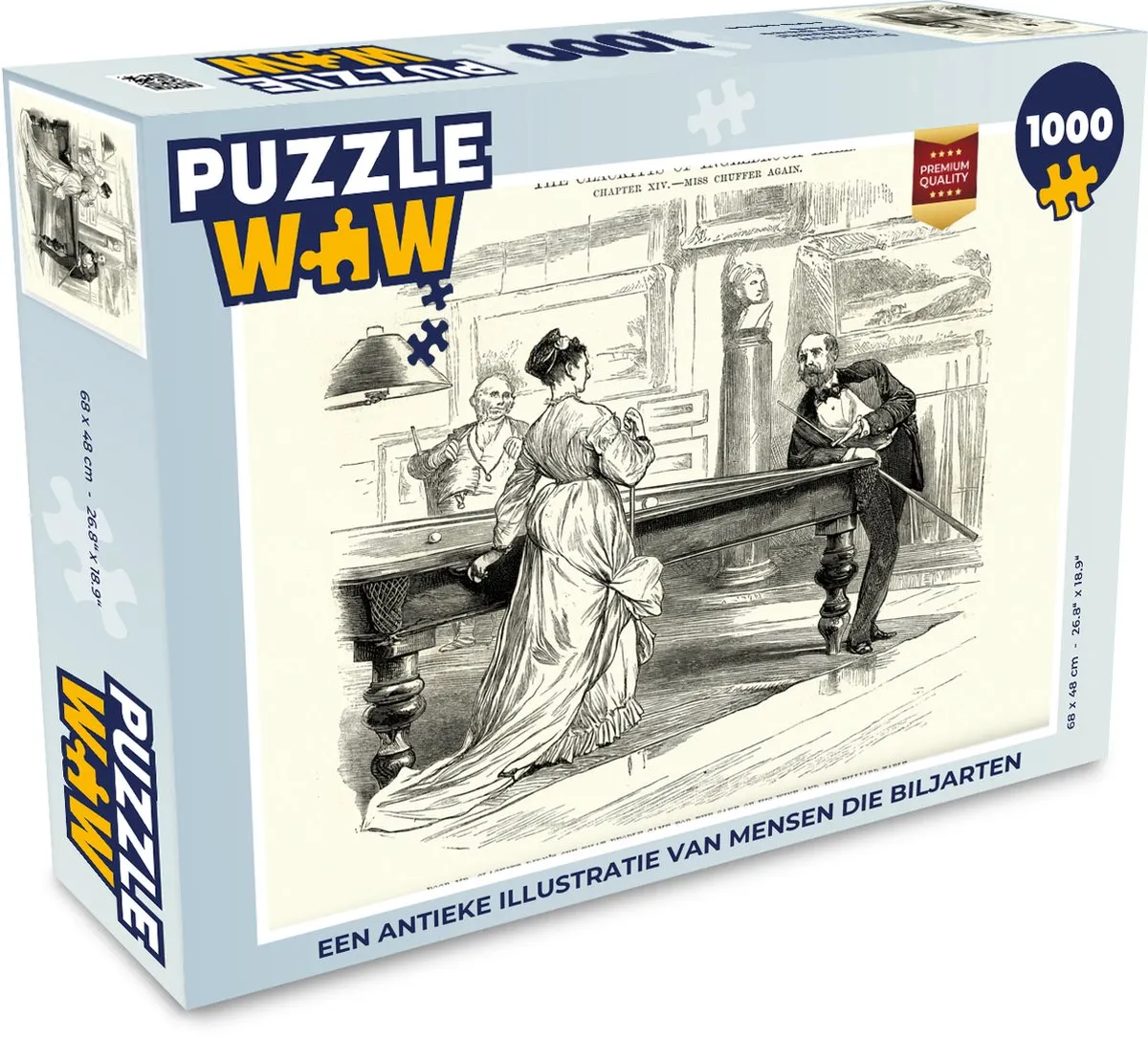 PuzzleWow Legpuzzel Antieke Biljarttafel 1000 Stuks - Multicolor