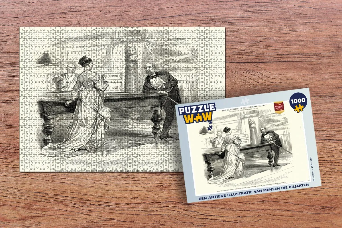 PuzzleWow Legpuzzel Antieke Biljarttafel 1000 Stuks