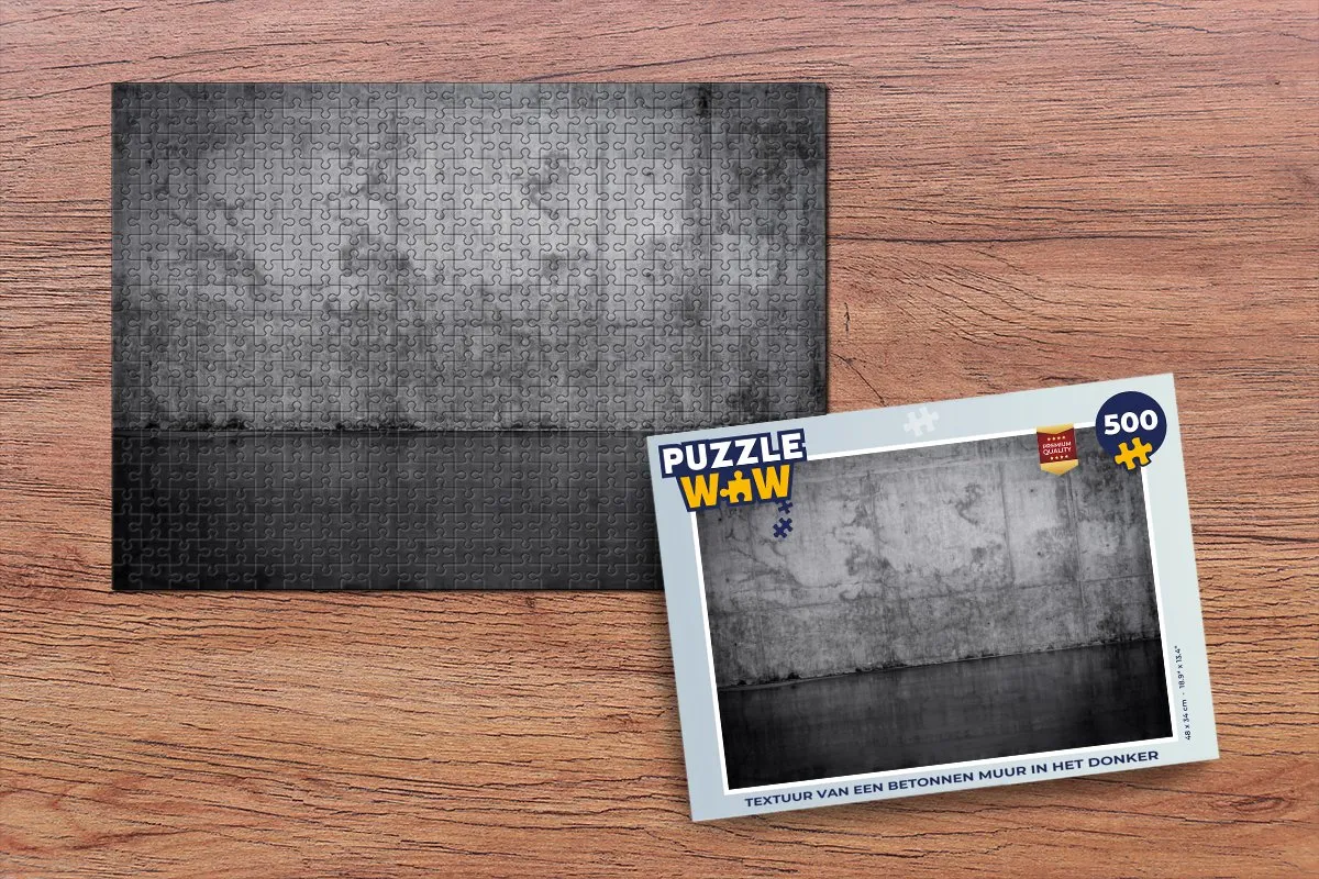 PuzzleWow Beton Muur Legpuzzel 500 Stuks - Multicolor