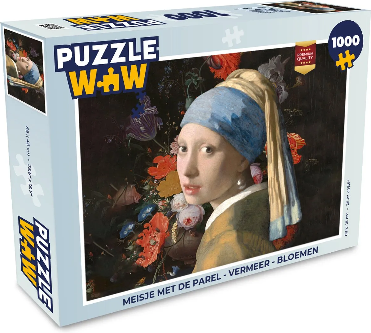 PuzzleWow Vermeer Meisje met de parel Legpuzzel 1000 Stuks