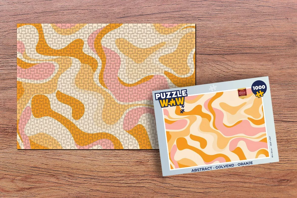 PuzzleWow Abstract Golvend Legpuzzel 1000 Stuks - Oranje