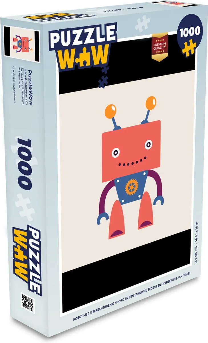 PuzzleWow Robot Tandwiel Gezicht Antenne Legpuzzel 1000 Stuks