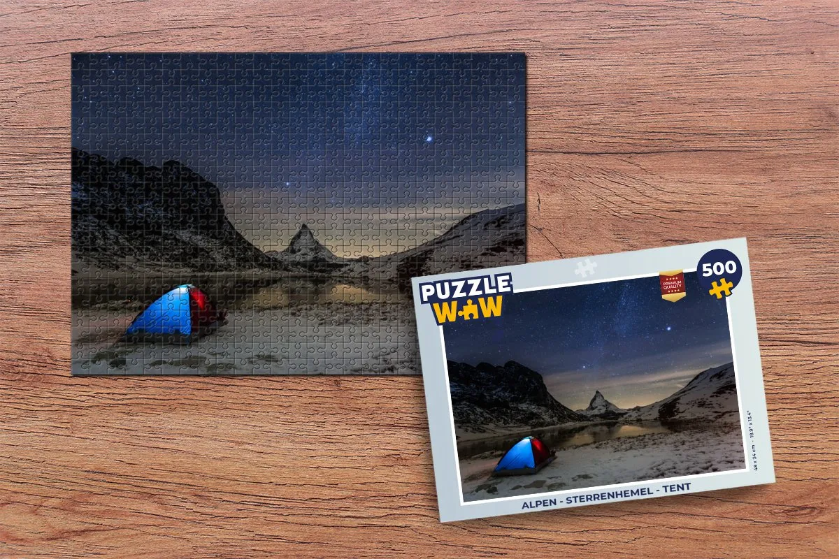 PuzzleWow Alpen Sterrenhemel Legpuzzel 500 Stuks - Multicolor