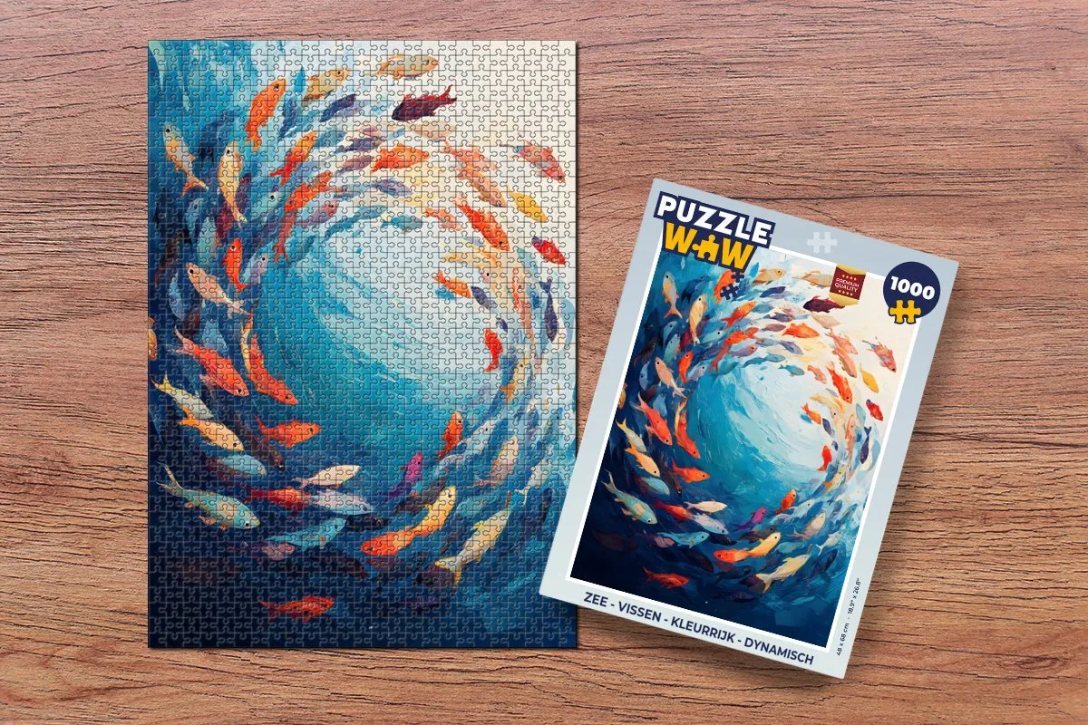 PuzzleWow Zee Vissen Legpuzzel 1000 Stuks - Dynamisch Kleurrijk