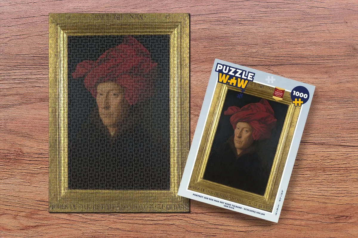 PuzzleWow Jan van Eyck Portret Legpuzzel 1000 Stuks - Multicolor