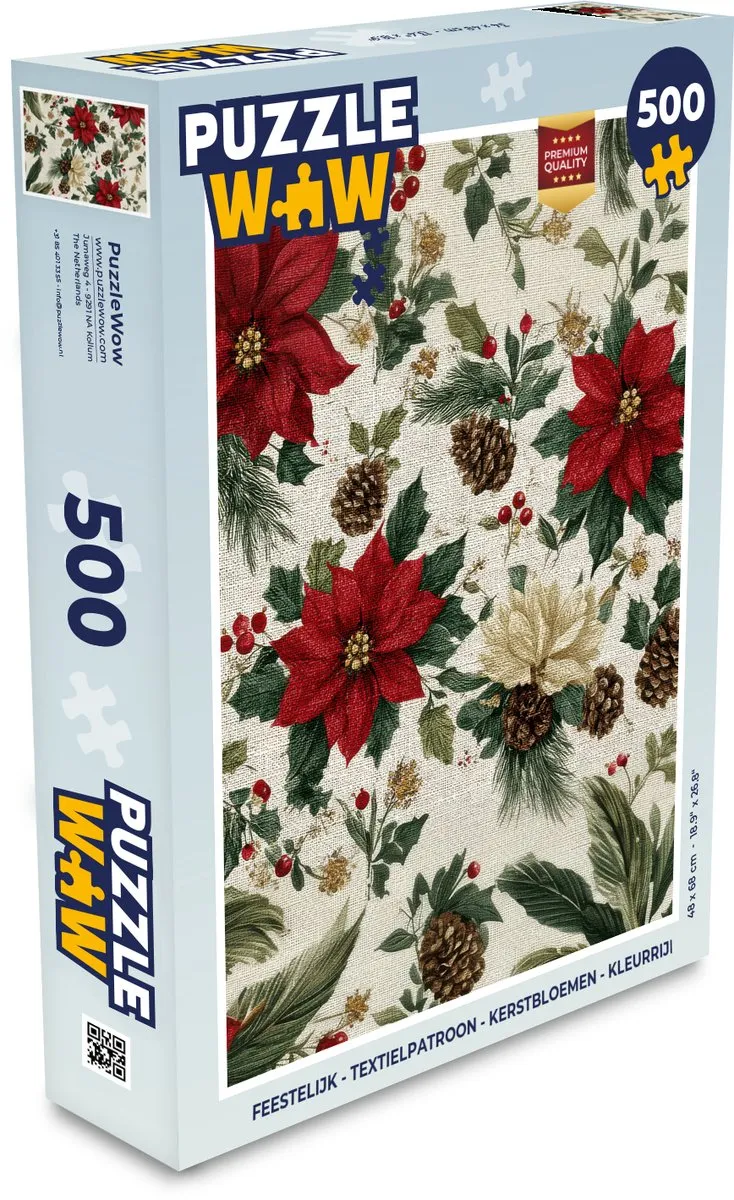 PuzzleWow Kerstbloemen Puzzle 500 Stuks