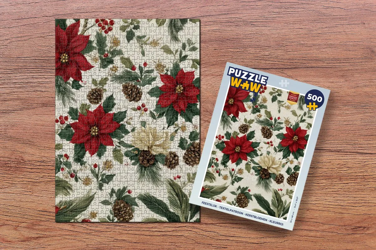 PuzzleWow Kerstbloemen Puzzle 500 Stuks