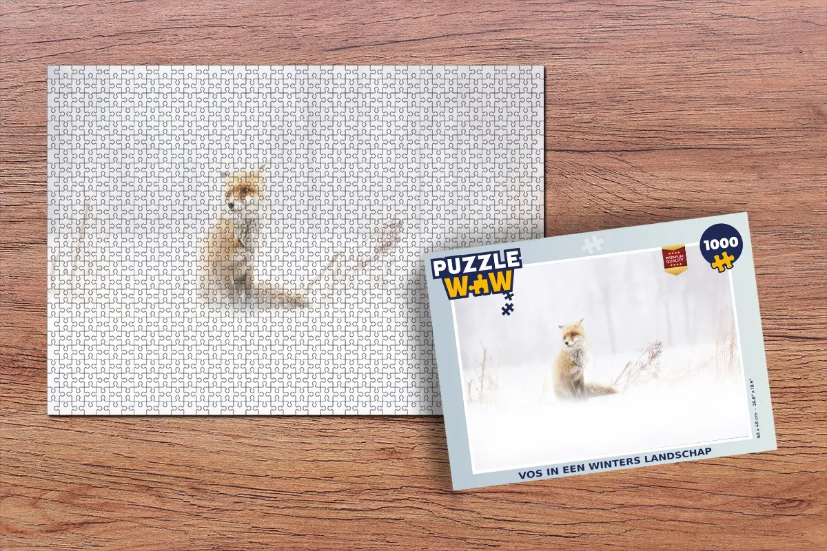 PuzzleWow Winter Vos Legpuzzel 1000 Stuks - Multicolor