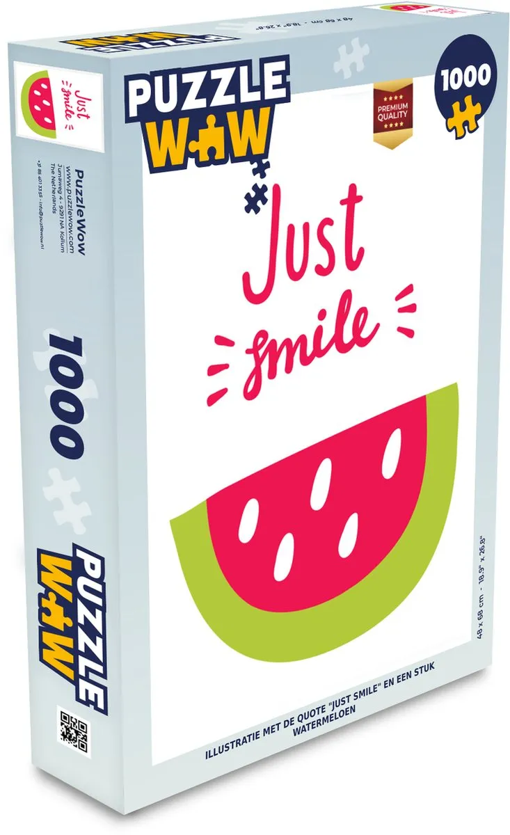 PuzzleWow Just Smile Legpuzzel 1000 Stuks - Multicolor