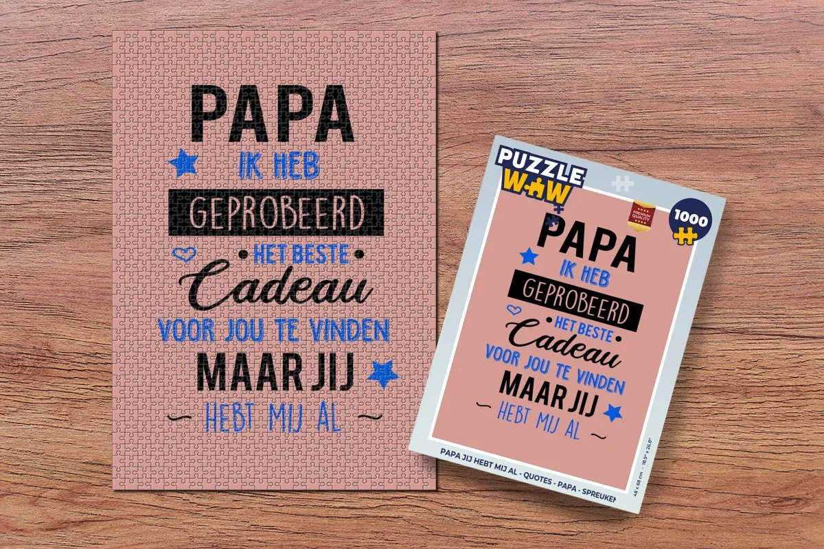 PuzzleWow Papa Jij Hebt Mij Al Legpuzzel 1000 Stuks - Multicolor