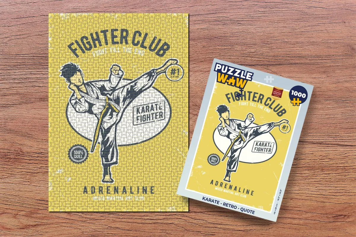 PuzzleWow Karate Retro Legpuzzel 1000 Stuks - Multicolor