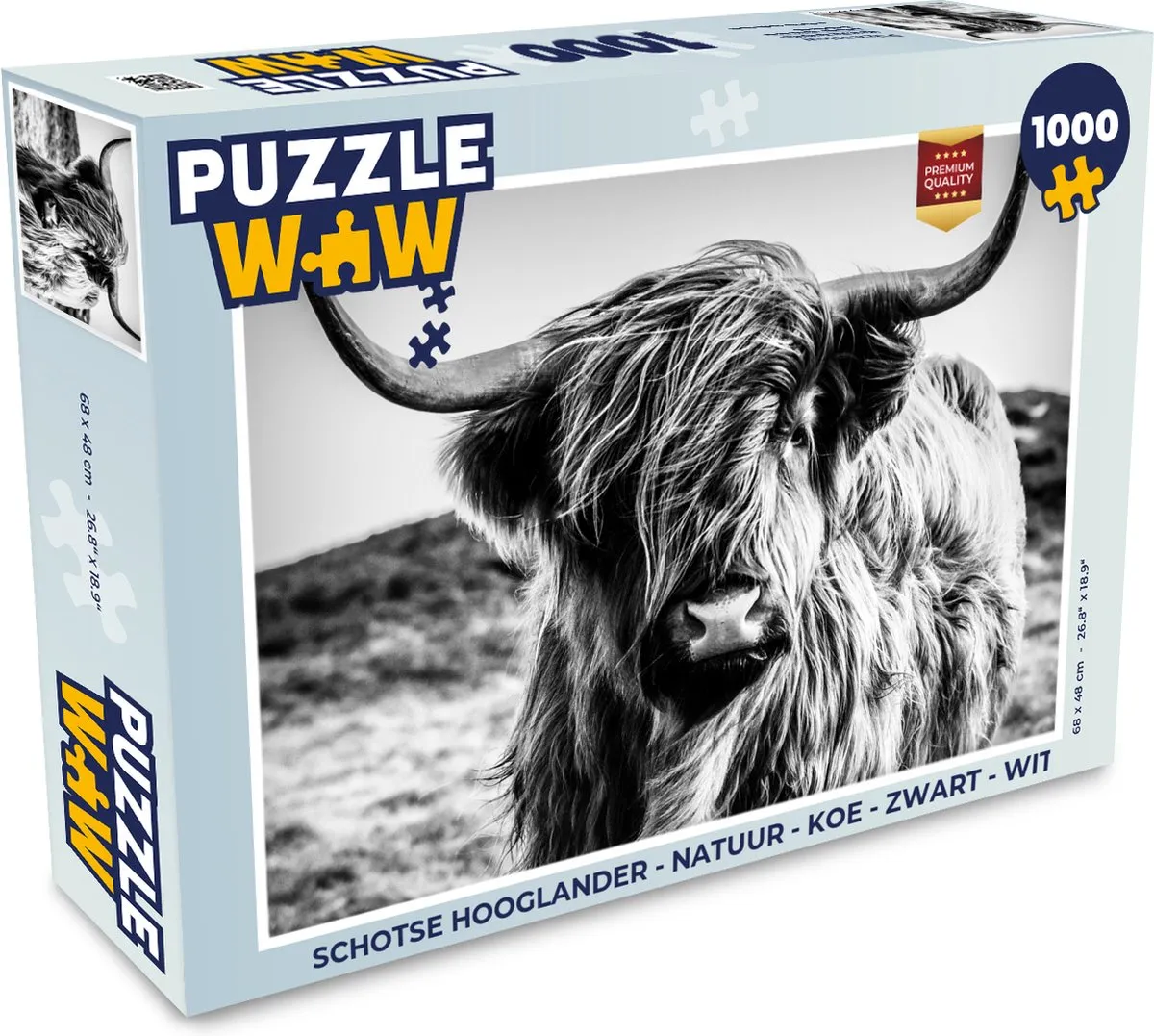 PuzzleWow Schotse Hooglander Legpuzzel 1000 Stuks - Multicolor