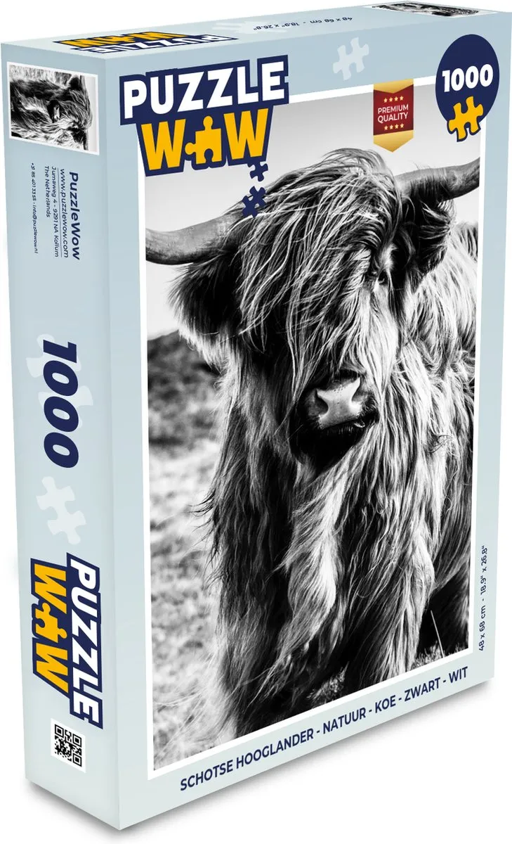 PuzzleWow Schotse Hooglander Legpuzzel 1000 Stuks - Multicolor