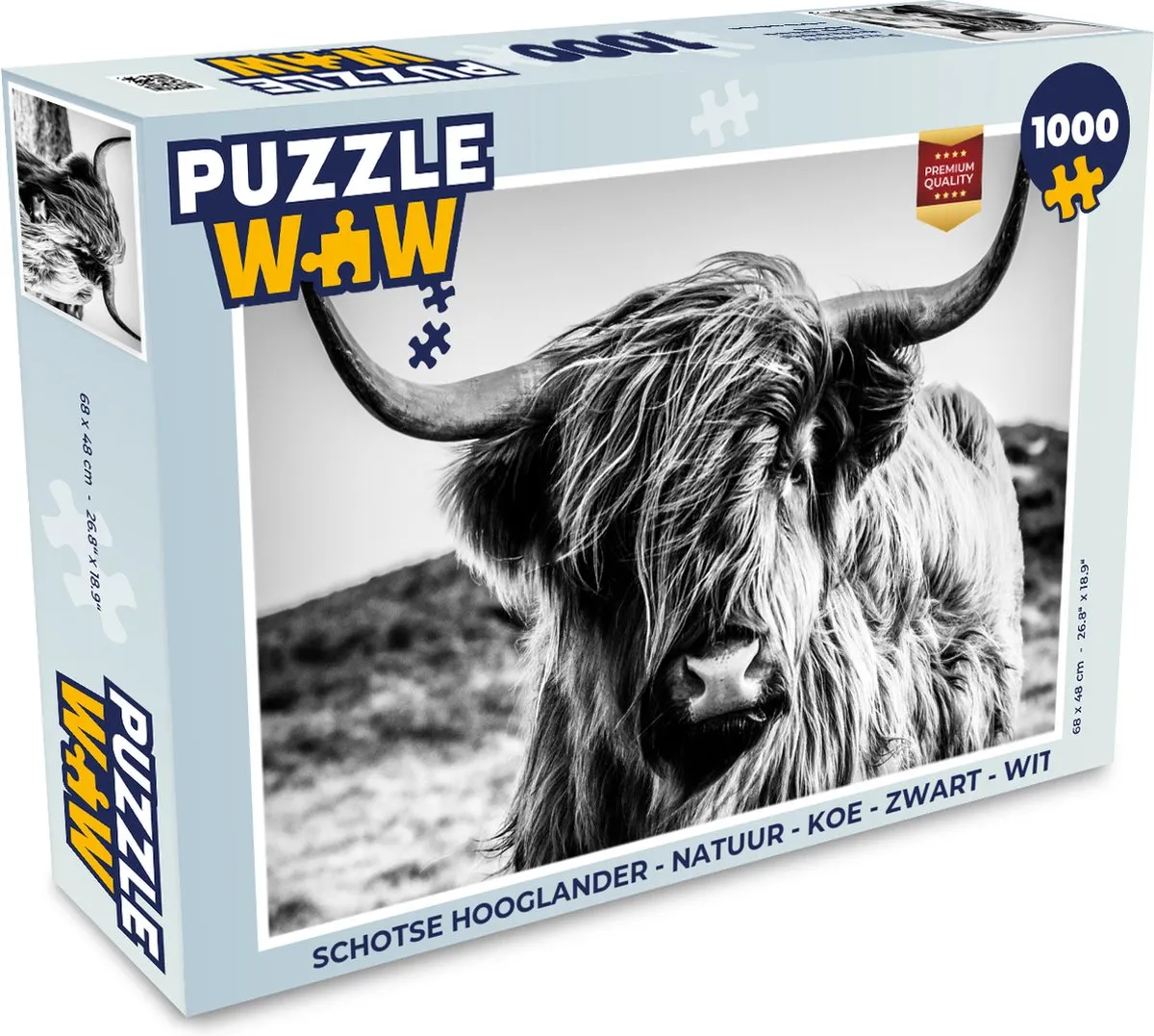 PuzzleWow Schotse Hooglander Legpuzzel 1000 Stuks - Multicolor