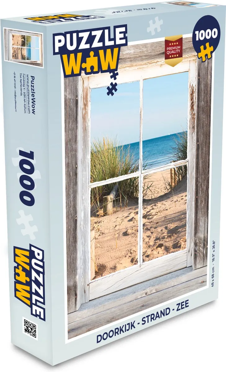 PuzzleWow Doorkijk Strand & Zee Legpuzzel 1000 Stuks - Multicolor