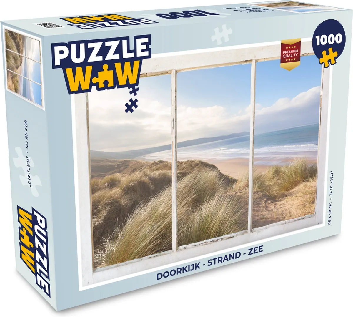 PuzzleWow Doorkijk Strand & Zee Legpuzzel 1000 Stuks - Multicolor