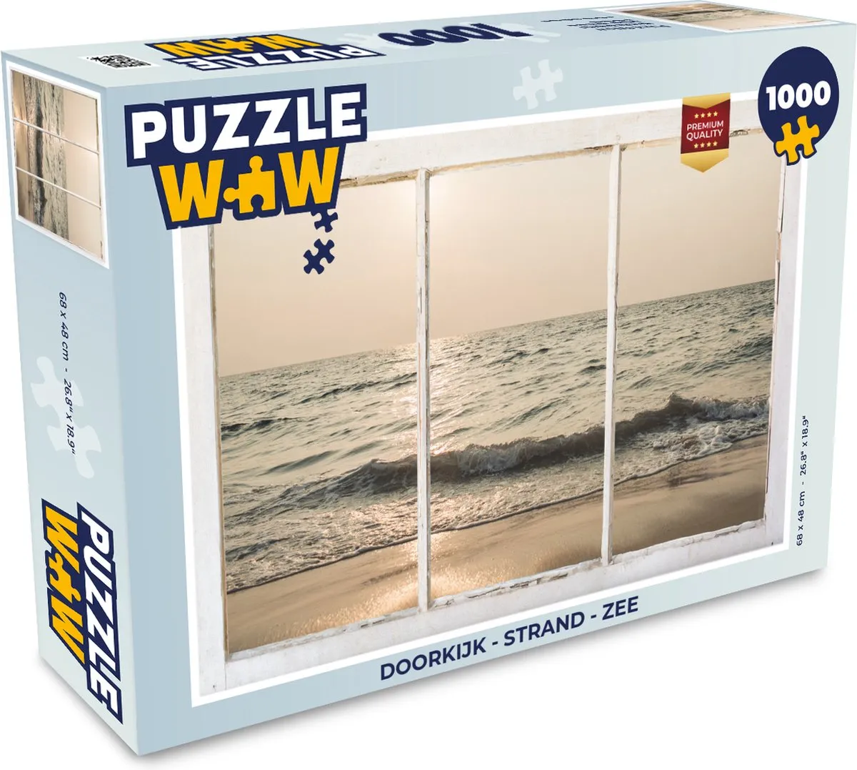 PuzzleWow Doorkijk Strand & Zee Legpuzzel 1000 Stuks - Multicolor