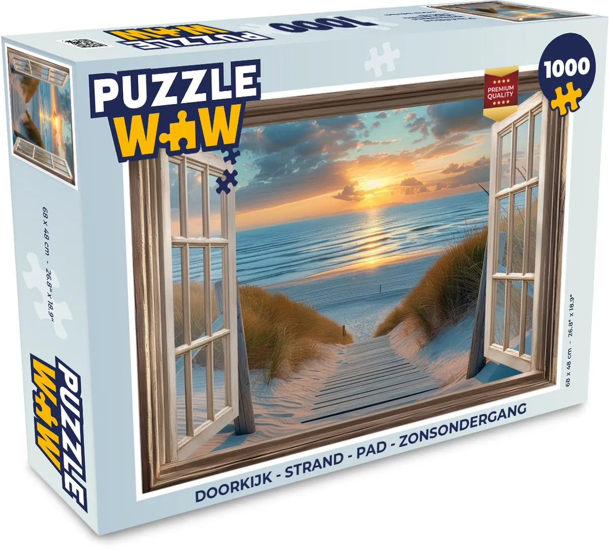 PuzzleWow Doorkijk Strand Pad Zonsondergang Legpuzzel 1000 Stuks