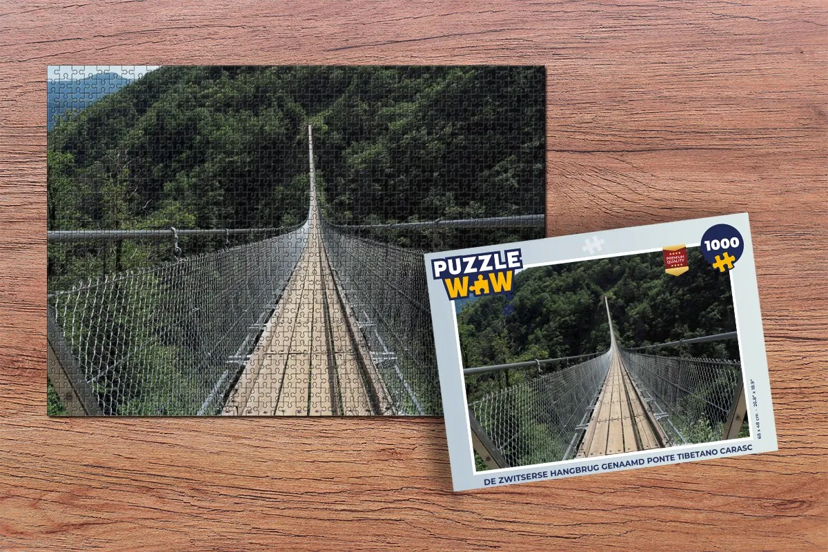 PuzzleWow Ponte Tibetano Carasc Legpuzzel 1000 Stuks - Multicolor