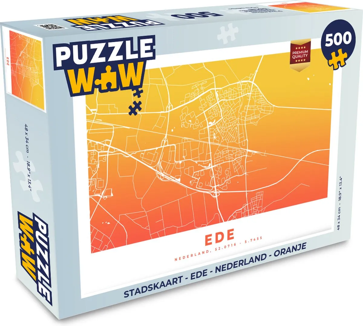 PuzzleWow Stadskaart Ede Nederland Legpuzzel 500 Stuks