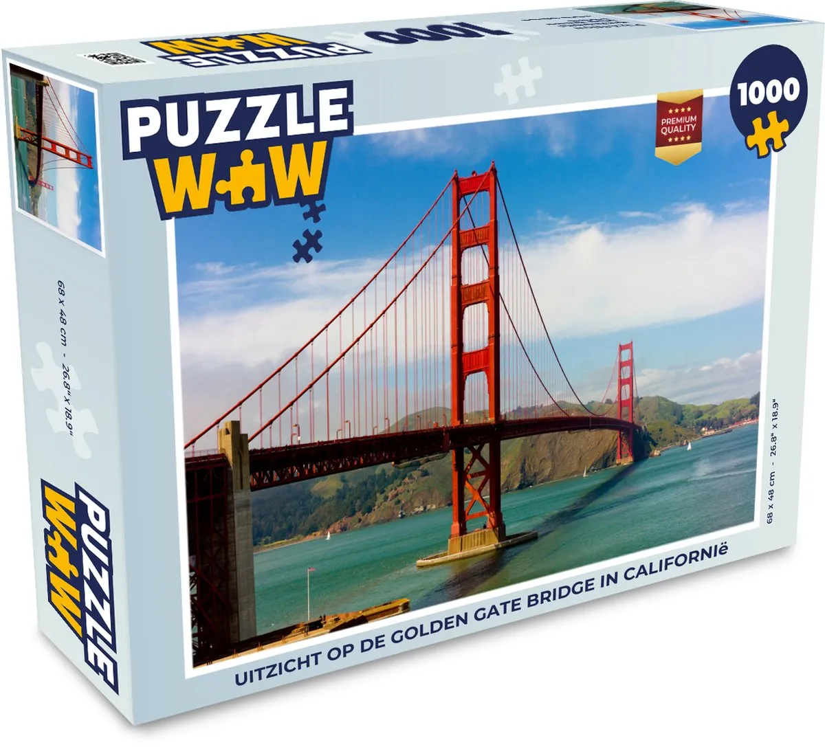 PuzzleWow Legpuzzel Golden Gate Bridge 1000 Stuks - Multicolor