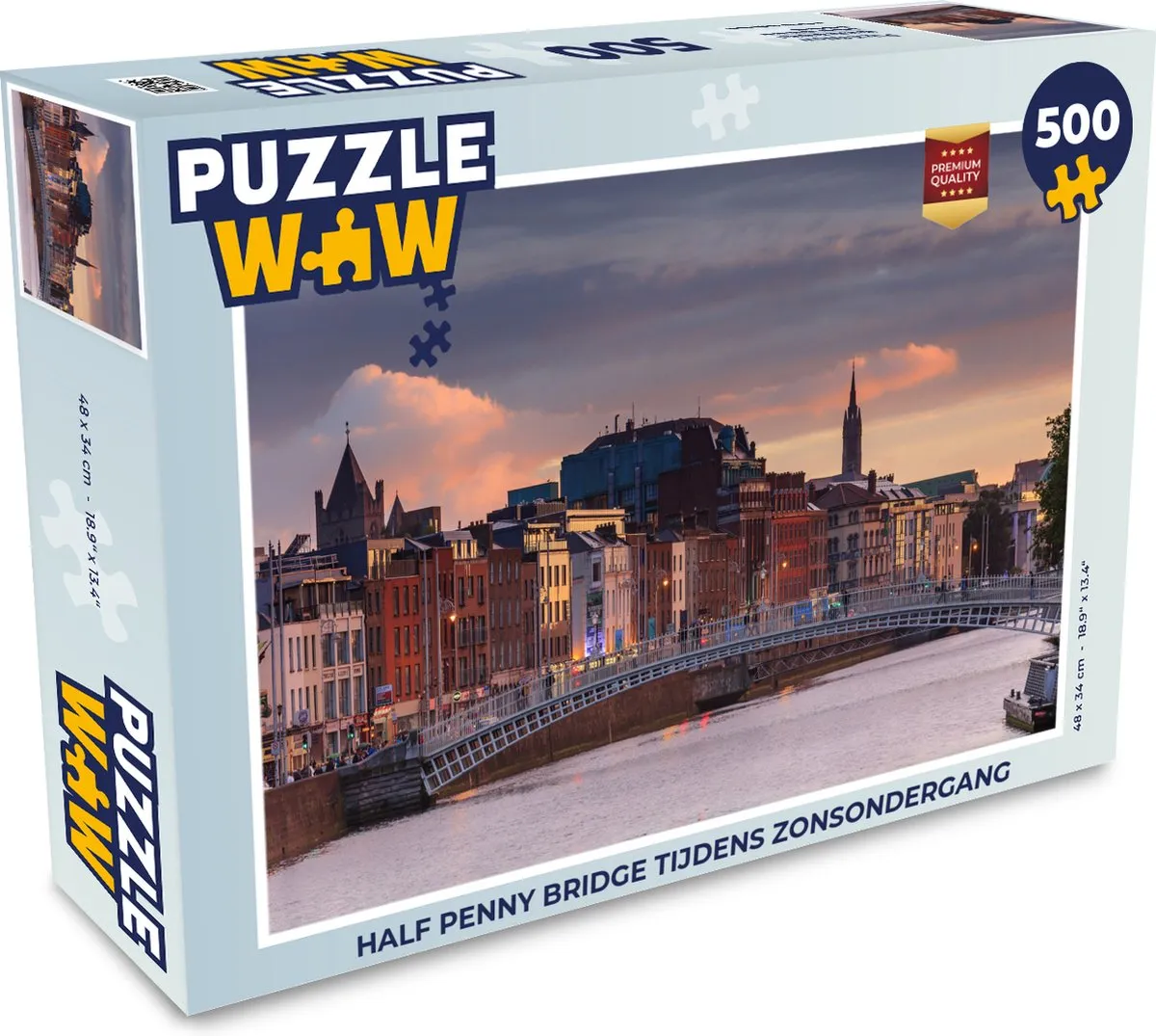 PuzzleWow Half Penny Bridge Legpuzzel 500 Stuks - Multicolor