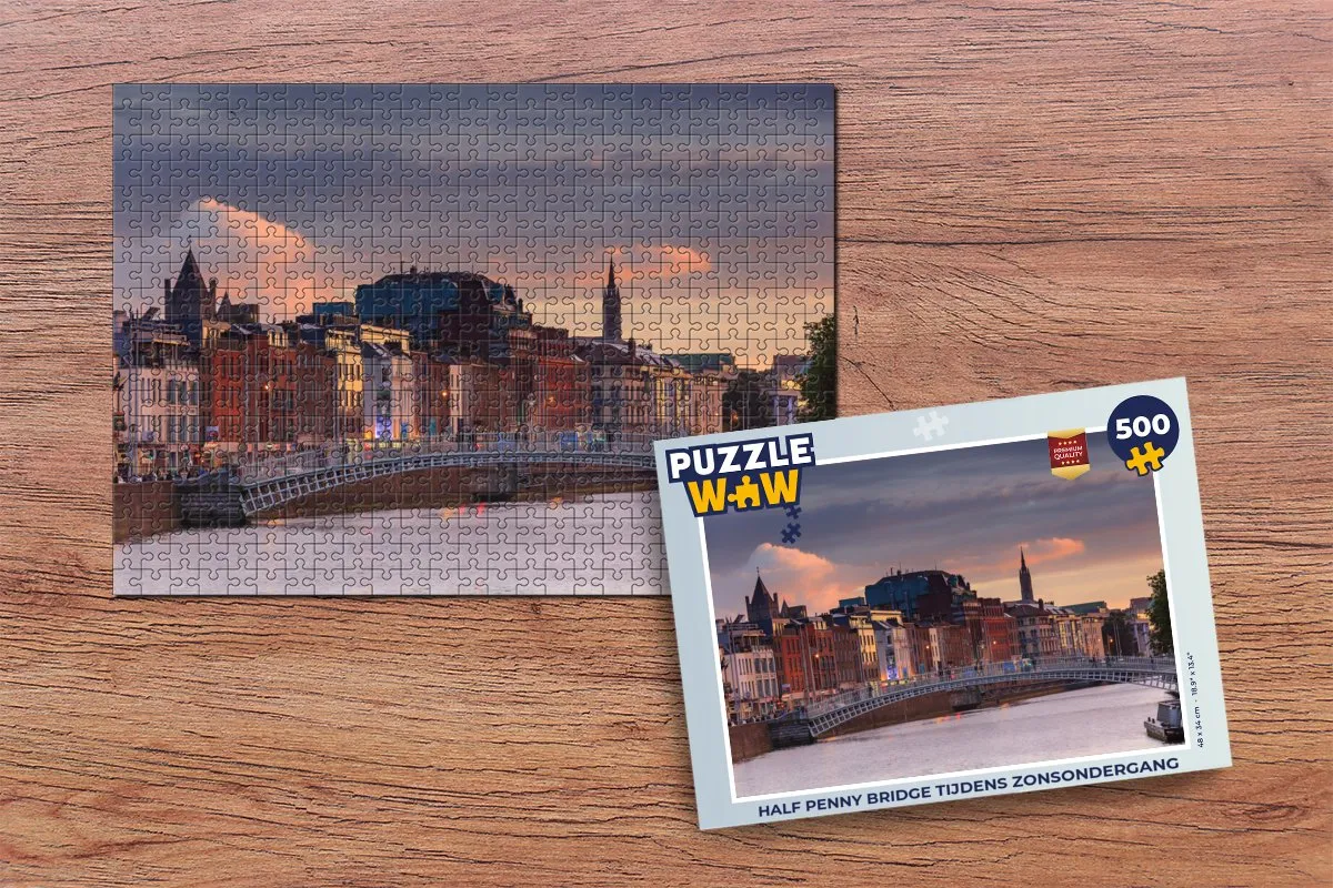 PuzzleWow Half Penny Bridge Legpuzzel 500 Stuks - Multicolor
